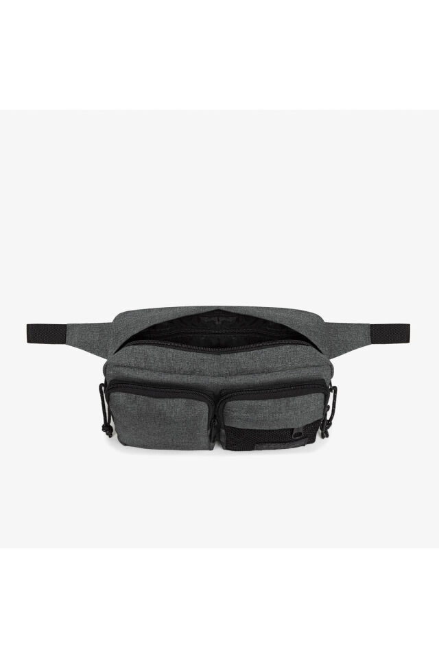 Double Crossbody Unisex Gri Bel Çantası