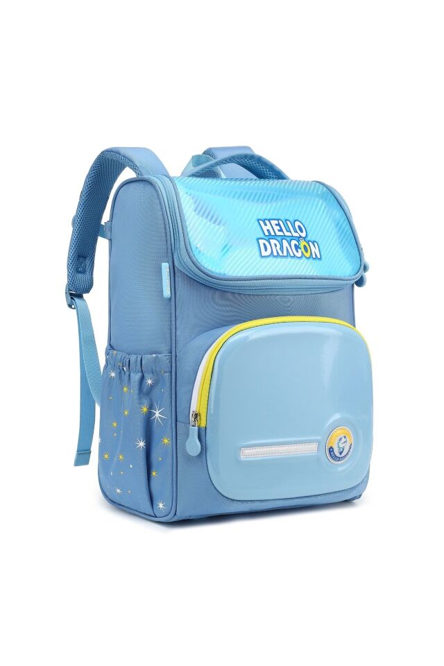 Hello Dragon Unisex Omurga Koruyucu Laptop&Sırt Çantası Açık Mavi - Sarı