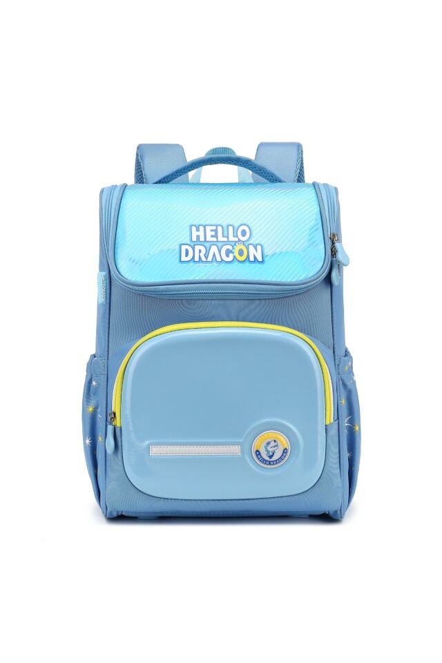 Hello Dragon Unisex Omurga Koruyucu Laptop&Sırt Çantası Açık Mavi - Sarı